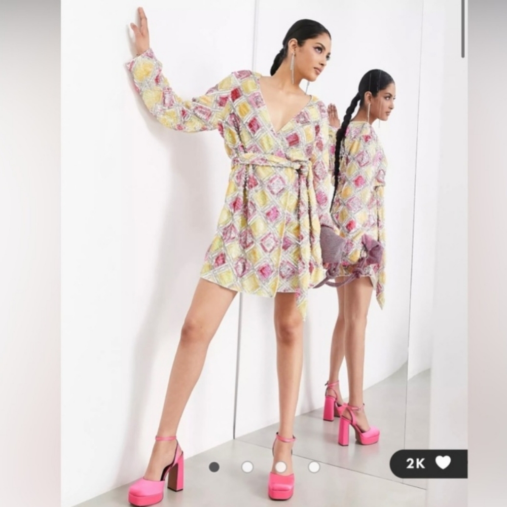 ASOS Edition belted sequin mini dress